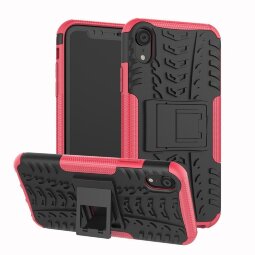 Чехол Hybrid Armor для iPhone XR (черный + розовый)