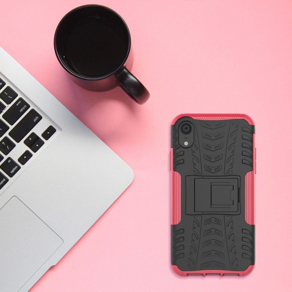 Чехол Hybrid Armor для iPhone XR (черный + розовый) Чехол Hybrid Armor для iPhone XR (черный + розовый)