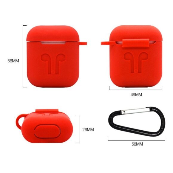 Силиконовый чехол для Apple AirPods (Shock Proof - красный) Силиконовый чехол для Apple AirPods (Shock Proof - красный)