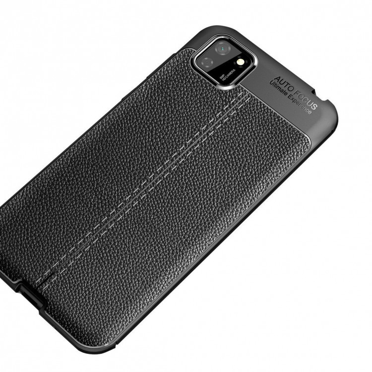 Чехол-накладка Litchi Grain для Huawei Y5p / Honor 9S  (черный)