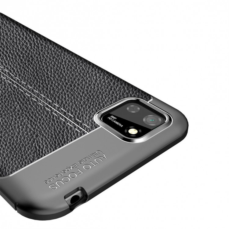 Чехол-накладка Litchi Grain для Huawei Y5p / Honor 9S  (черный)