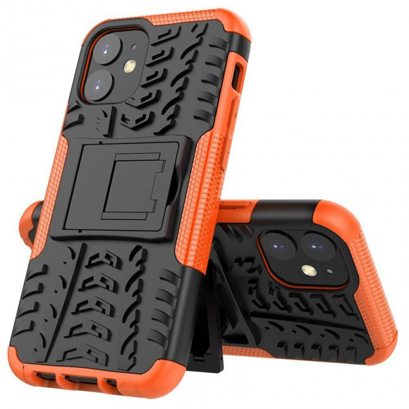Чехол Hybrid Armor для iPhone 12 mini (черный + оранжевый) Чехол Hybrid Armor для iPhone 12 mini (черный + оранжевый)