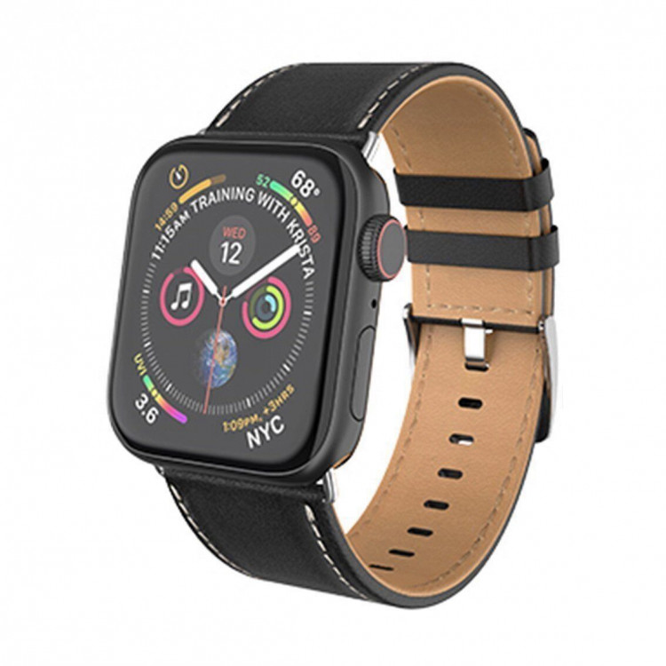 Кожаный ремешок Hoco для Apple Watch 40 и 38мм (черный)