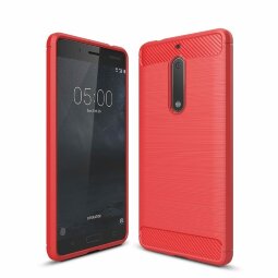 Чехол-накладка Carbon Fibre для Nokia 5 (красный)