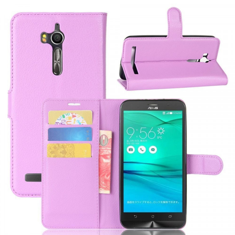 Чехол с визитницей для ASUS ZenFone Go ZB552KL  (фиолетовый)