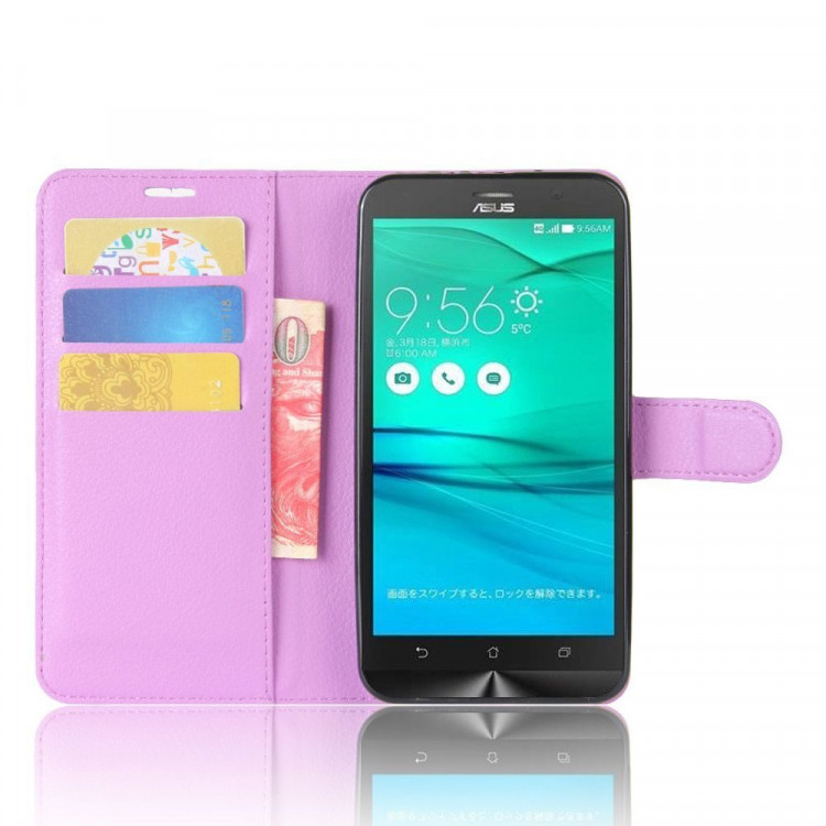 Чехол с визитницей для ASUS ZenFone Go ZB552KL  (фиолетовый)