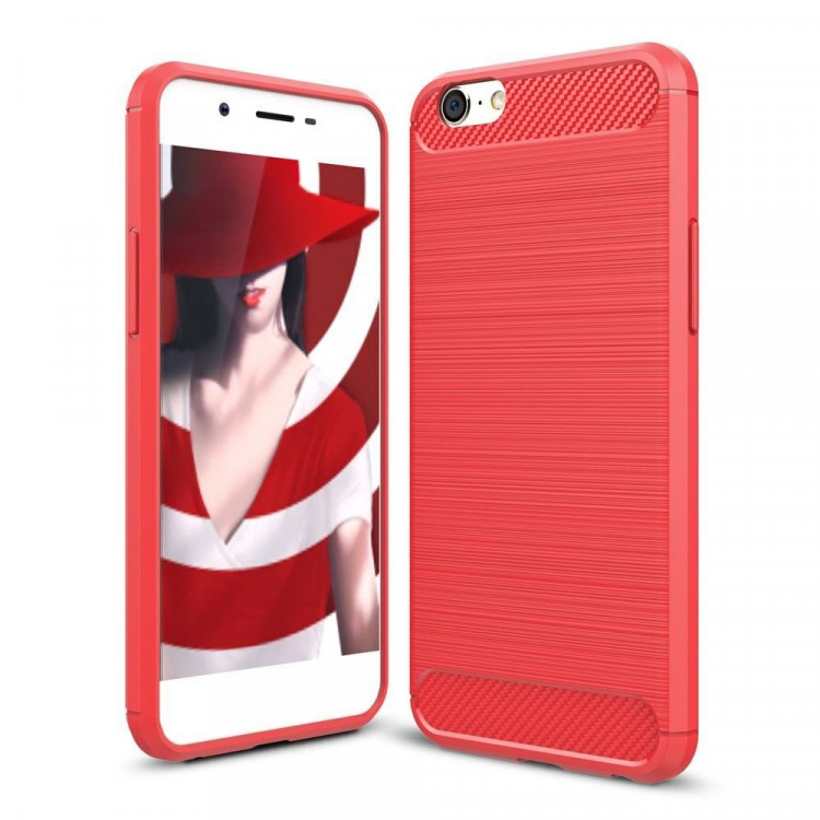 Чехол-накладка Carbon Fibre для Oppo A39 (красный)