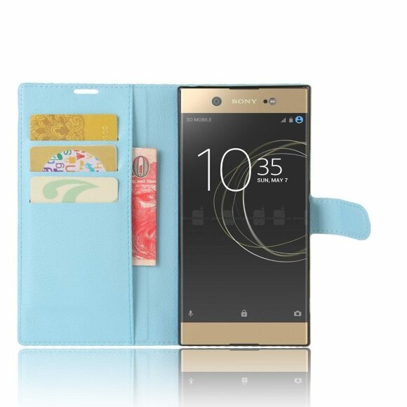 Чехол с визитницей для Sony Xperia XA1 Ultra (голубой) Чехол с визитницей для Sony Xperia XA1 Ultra (голубой)
