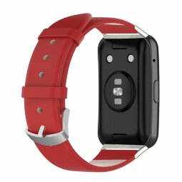 Кожаный ремешок для Huawei Watch Fit TIA-B09 (красный)