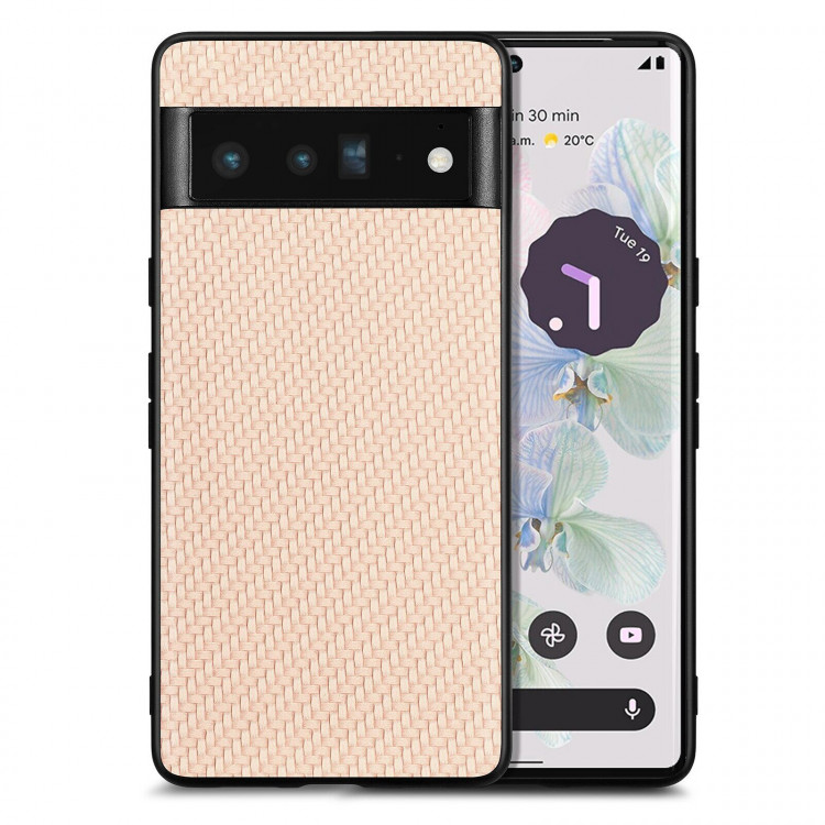 Чехол Carbon Texture для Google Pixel 6 Pro (бежевый)