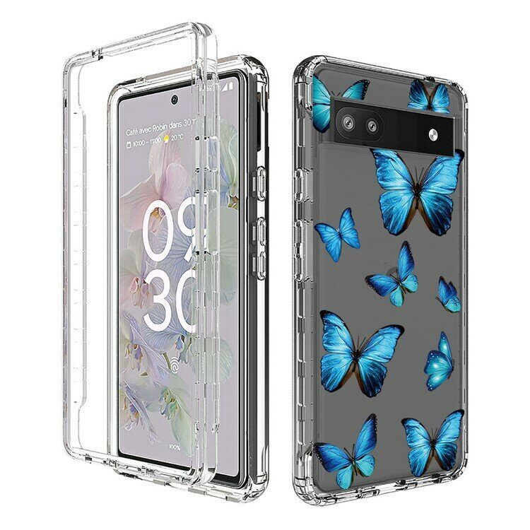 Чехол Butterfly Pattern для Google Pixel 6a (Blue Butterfly)