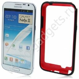 Бампер пластиковый для Samsung Galaxy Note 2 / N7100 (красный/черный)