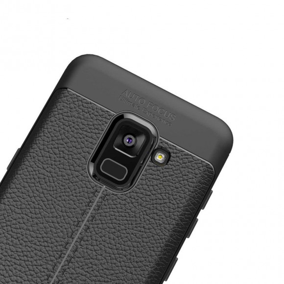 Чехол-накладка Litchi Grain для Samsung Galaxy A8 Plus (2018) (черный)