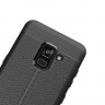 Чехол-накладка Litchi Grain для Samsung Galaxy A8 Plus (2018) (черный)