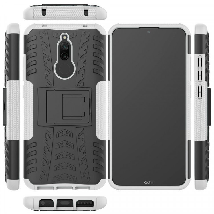 Чехол Hybrid Armor для Xiaomi Redmi 8 / Redmi 8A (черный + белый)