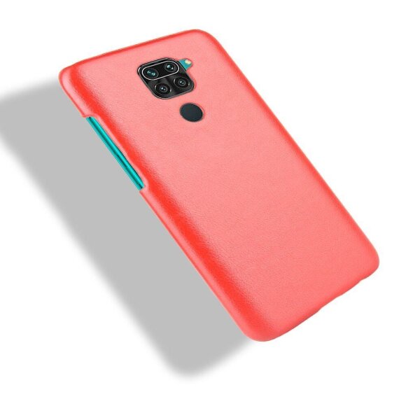 Кожаная накладка-чехол для Xiaomi Redmi Note 9 (красный)