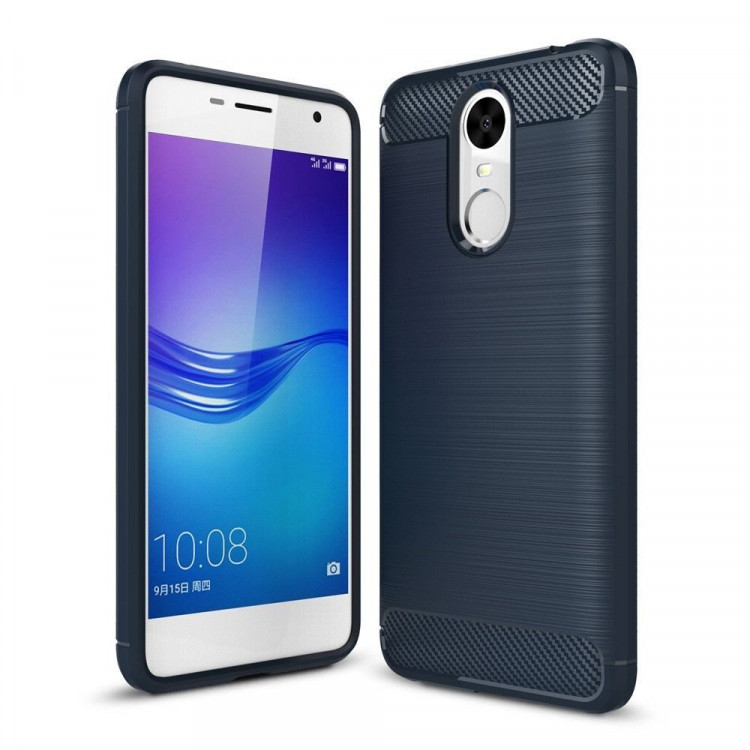 Чехол-накладка Carbon Fibre для Huawei Enjoy 6 (темно-синий)