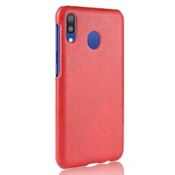 Кожаная накладка-чехол Litchi Texture для Samsung Galaxy M20 (красный)