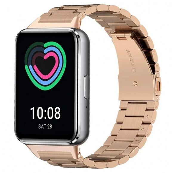 Стальной браслет для Samsung Galaxy Fit 3 SM-R390 (розовое золото)