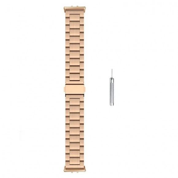 Стальной браслет для Samsung Galaxy Fit 3 SM-R390 (розовое золото)