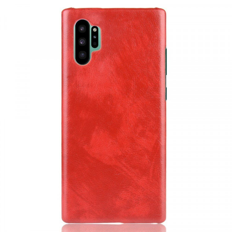 Кожаная накладка-чехол для Samsung Galaxy Note 10+ (Plus) (красный)