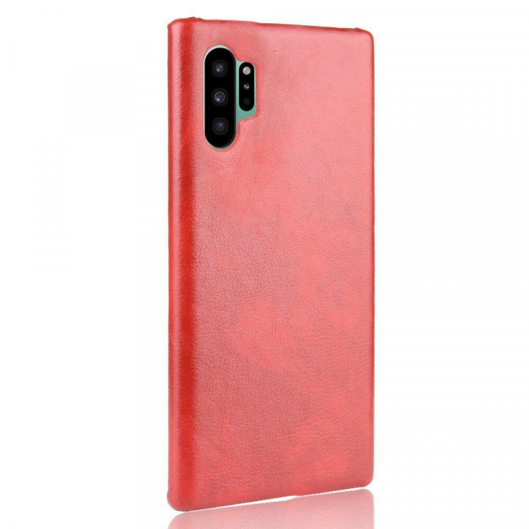 Кожаная накладка-чехол для Samsung Galaxy Note 10+ (Plus) (красный)