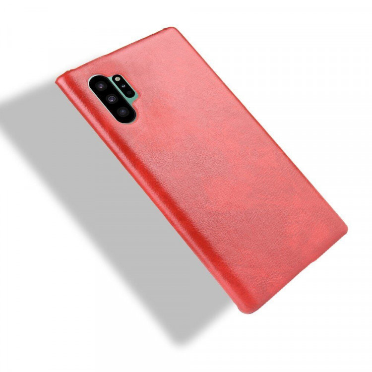 Кожаная накладка-чехол для Samsung Galaxy Note 10+ (Plus) (красный)