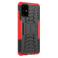 Чехол Hybrid Armor для Samsung Galaxy S20+ (Plus) (черный + красный)