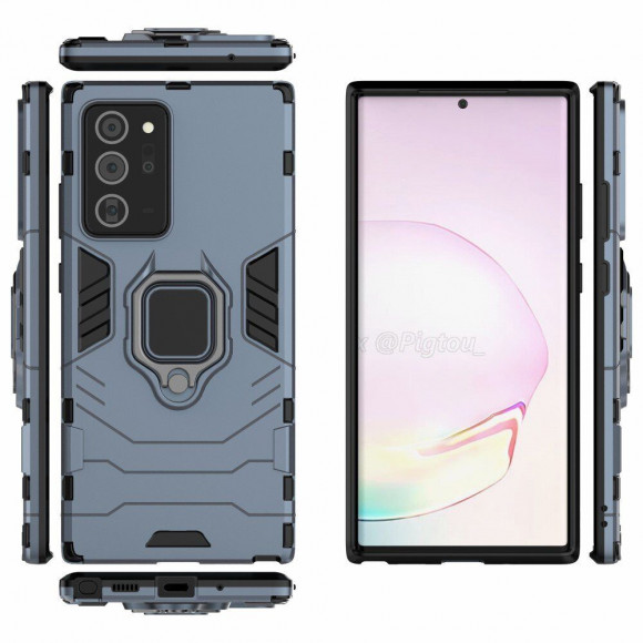 Чехол Armor Ring Holder для Samsung Galaxy Note20 Ultra (темно-синий)
