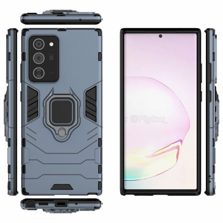 Чехол Armor Ring Holder для Samsung Galaxy Note20 Ultra (темно-синий)