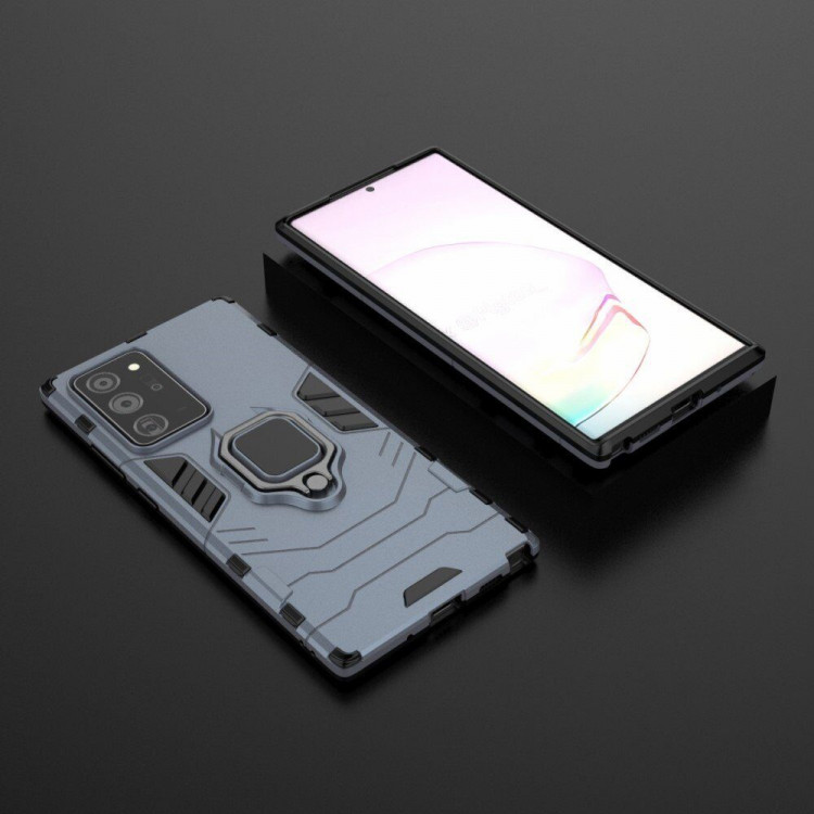Чехол Armor Ring Holder для Samsung Galaxy Note20 Ultra (темно-синий)