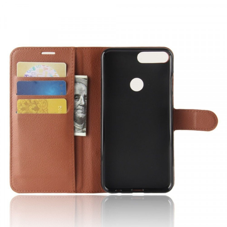 Чехол с визитницей для Huawei Honor 7C Pro / Enjoy 8 (коричневый)