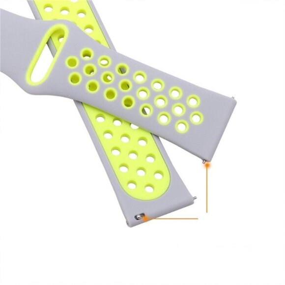 Двухцветный силиконовый ремешок для Samsung Gear S3 Frontier / S3 Classic / Galaxy Watch 46мм / Watch 3 (45мм) (серый+зеленый) Двухцветный силиконовый ремешок для Samsung Gear S3 Frontier / S3 Classic / Galaxy Watch 46мм / Watch 3 (45мм) (серый+зеленый)