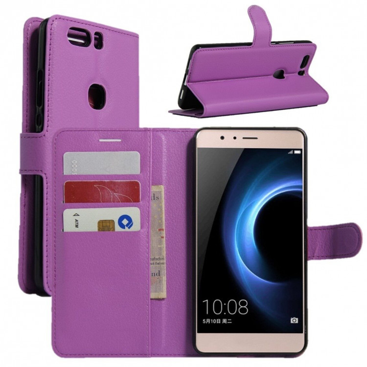 Чехол с визитницей для Huawei Honor V8 (фиолетовый)