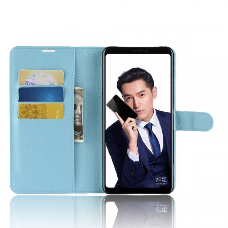 Чехол с визитницей для Huawei Honor Note 10 (голубой)