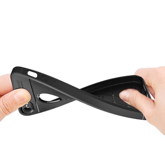 Чехол-накладка Litchi Grain для iPhone 5 / 5S / SE (красный)