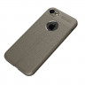 Чехол накладка Litchi Grain для iPhone 8 / iPhone 7 (серый)