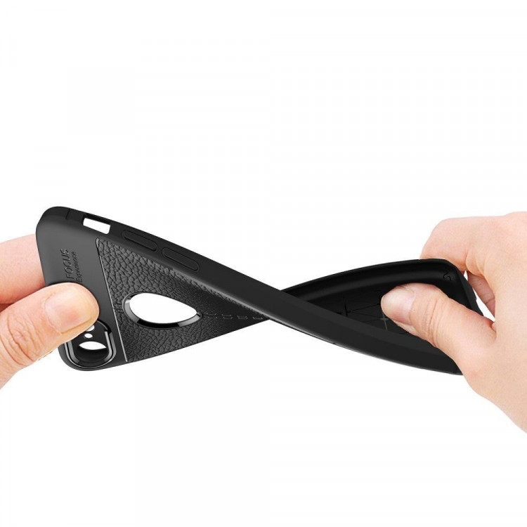 Чехол накладка Litchi Grain для iPhone 8 / iPhone 7 (серый)