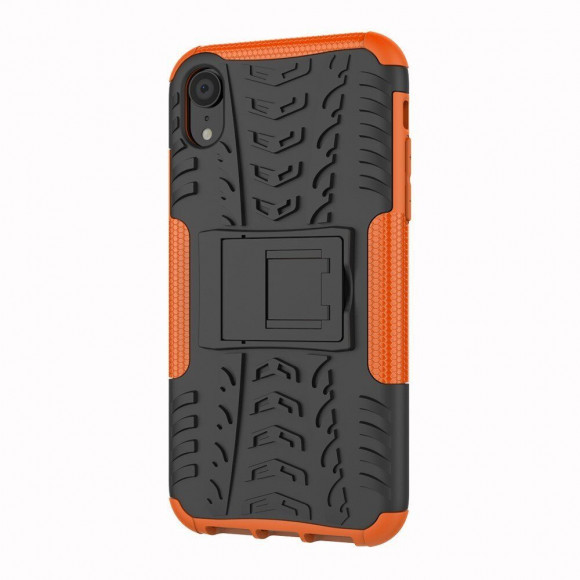 Чехол Hybrid Armor для iPhone XR (черный + оранжевый)