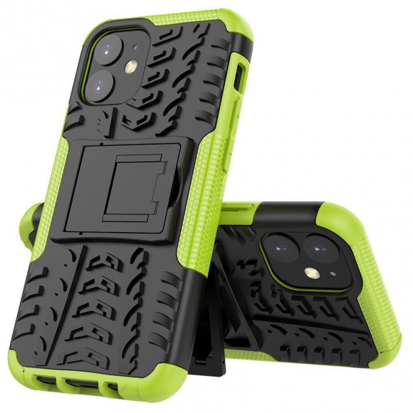 Чехол Hybrid Armor для iPhone 12 mini (черный + зеленый) Чехол Hybrid Armor для iPhone 12 mini (черный + зеленый)