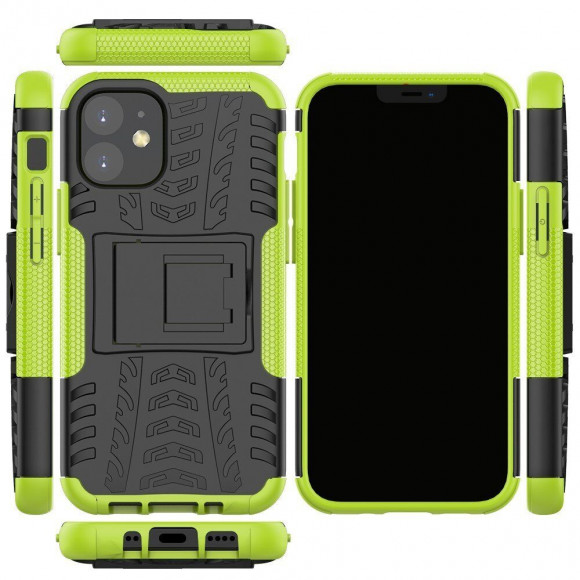 Чехол Hybrid Armor для iPhone 12 mini (черный + зеленый) Чехол Hybrid Armor для iPhone 12 mini (черный + зеленый)