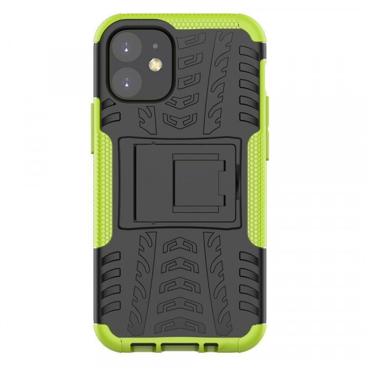 Чехол Hybrid Armor для iPhone 12 mini (черный + зеленый)
