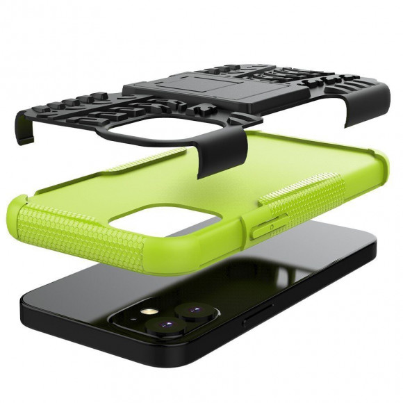 Чехол Hybrid Armor для iPhone 12 mini (черный + зеленый) Чехол Hybrid Armor для iPhone 12 mini (черный + зеленый)