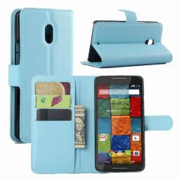 Чехол с визитницей для Motorola Moto X Play (голубой)