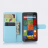 Чехол с визитницей для Motorola Moto X Play (голубой)
