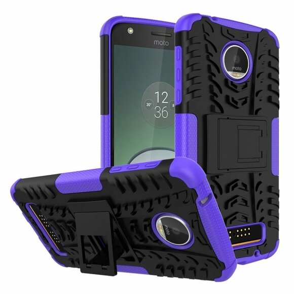 Чехол Hybrid Armor для Motorola Moto Z Play (черный + фиолетовый)