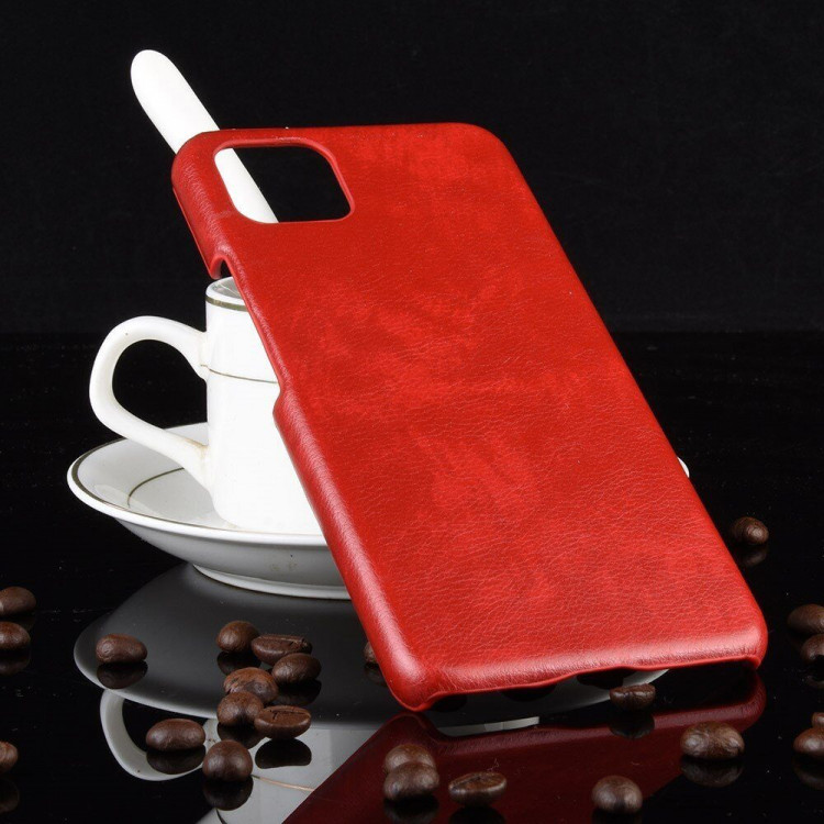 Кожаная накладка-чехол для Google Pixel 4 XL (красный)