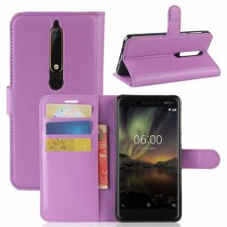 Чехол с визитницей для Nokia 6 (2018) / Nokia 6.1 (фиолетовый)