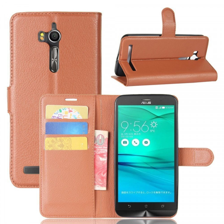 Чехол с визитницей для ASUS ZenFone Go ZB552KL  (коричневый)