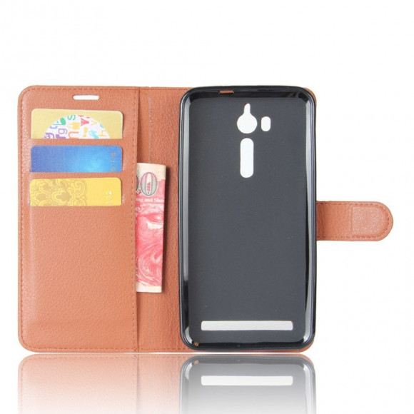 Чехол с визитницей для ASUS ZenFone Go ZB552KL  (коричневый) Чехол с визитницей для ASUS ZenFone Go ZB552KL  (коричневый)